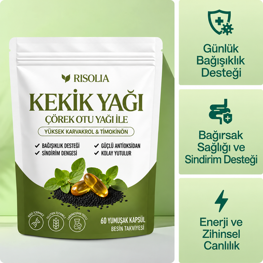 RISOLIA – Kekik Yağı ve Çörek Otu Yağı | 60 Yumuşak Kapsül